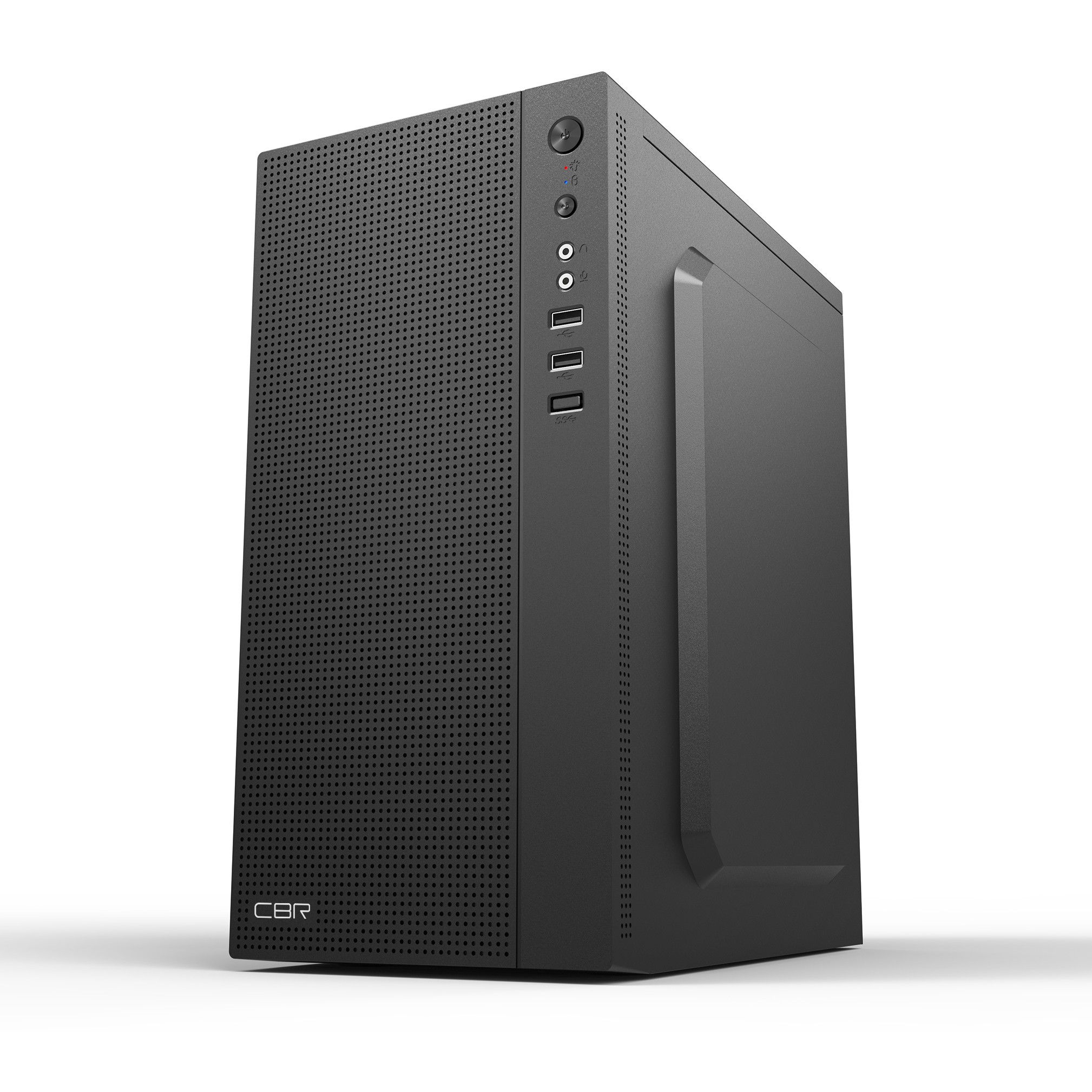 CBR Корпус mATX Minitower MX08, c БП 550W PSU-ATX550-12MD (550W/120mm), 2*USB 2.0, HD Audio+Mic, Black [PCC-MATX-MX08-550W]