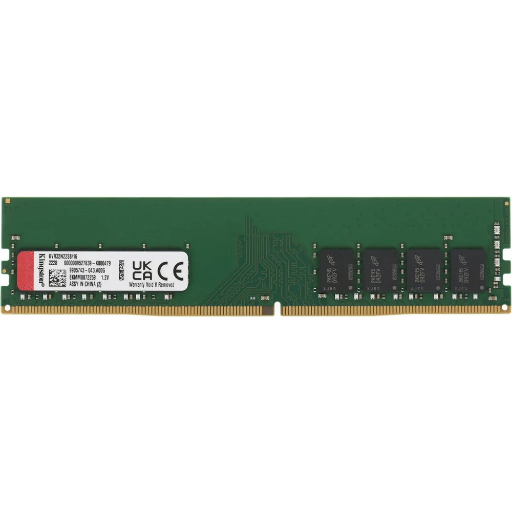 Kingston DDR4 DIMM 16GB KVR32N22S8/16 PC4-25600, 3200MHz, CL22