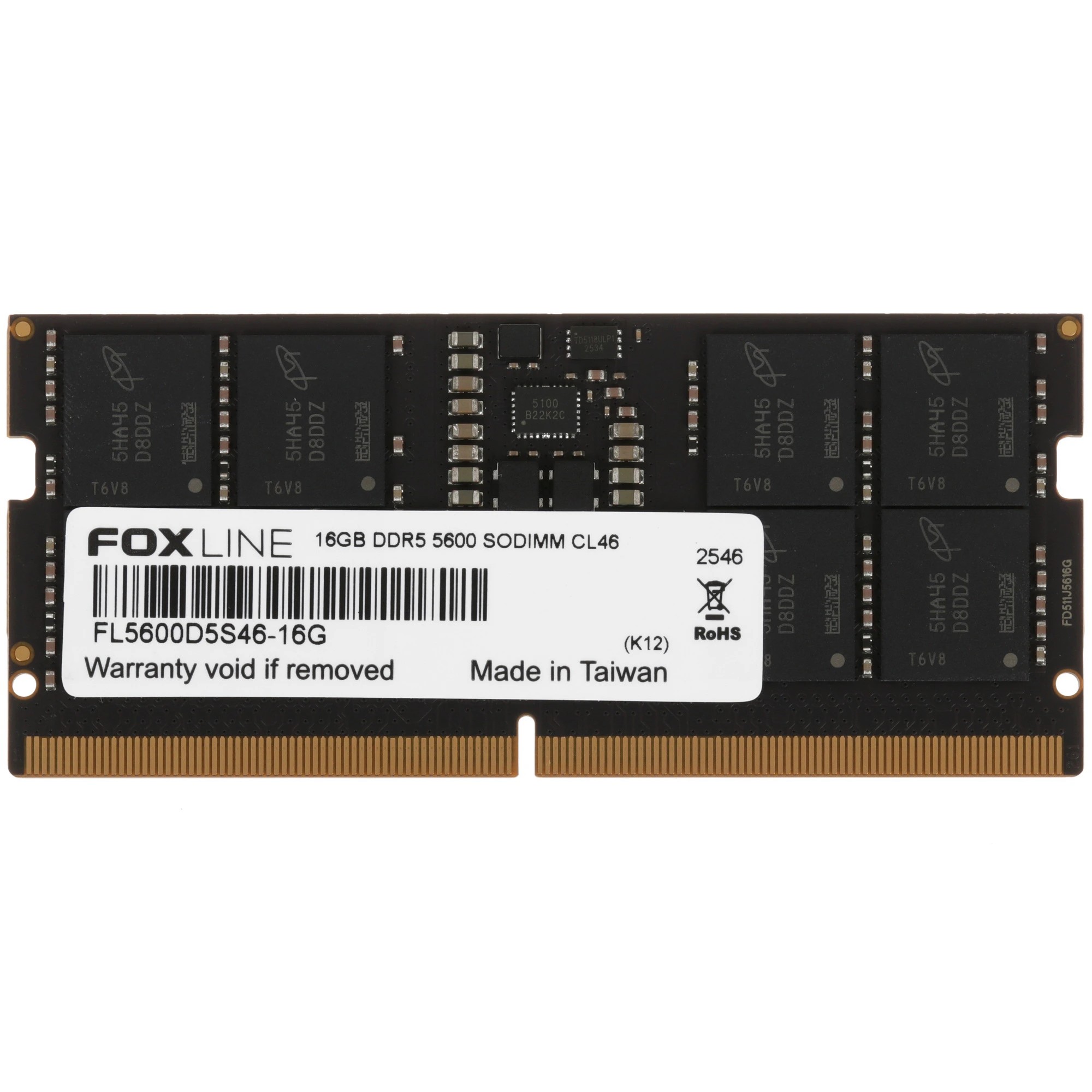 Foxline DDR5 SODIMM 16GB 5600  CL 46 FL5600D5S46-16G