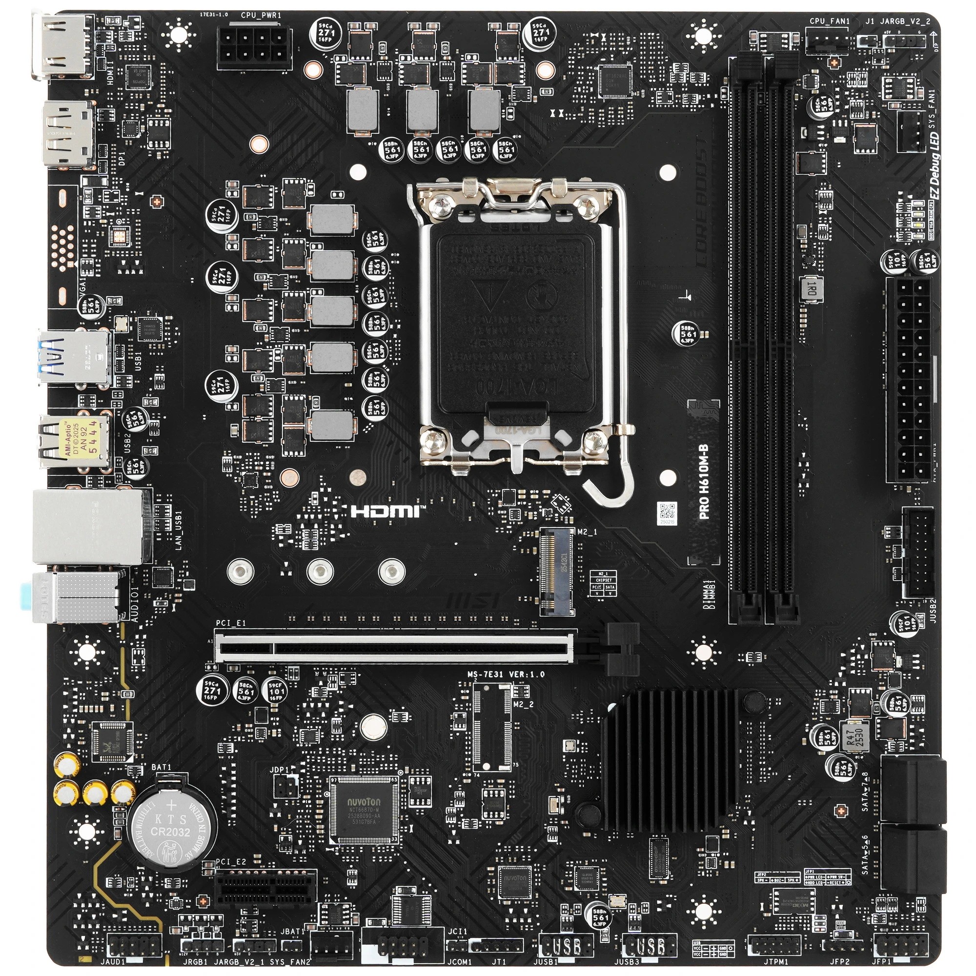 MSI PRO H610M-B  {Intel H610, LGA1700, 1xPCIex16 4xSATA 1xM.2 HDMI VGA / mATX}