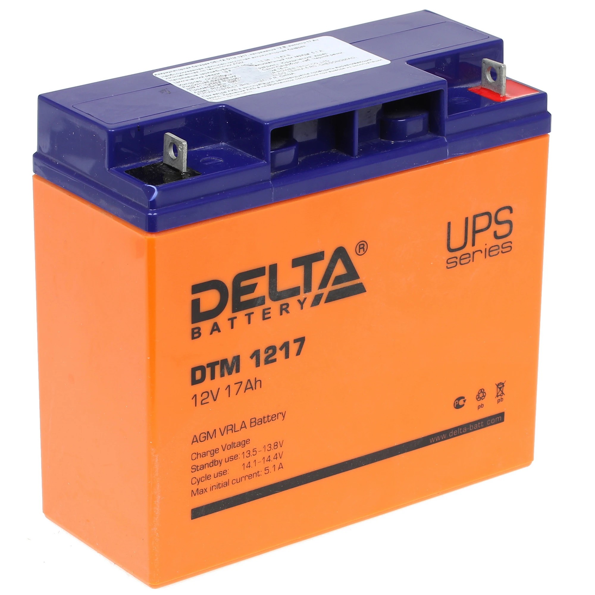 Delta DTM 1217  (17 А\ч, 12В) свинцово- кислотный аккумулятор