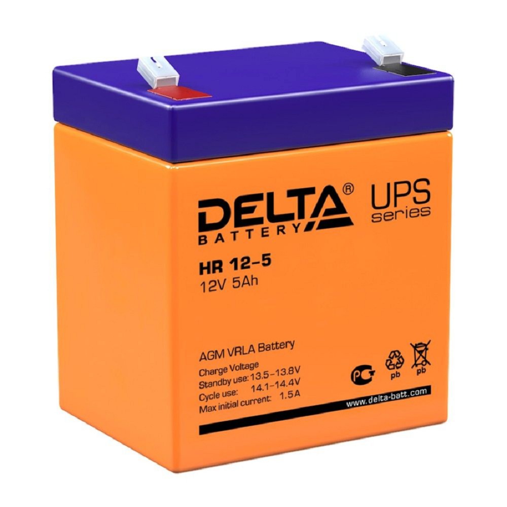 Delta HR 12-5 (5 А\ч, 12В) свинцово- кислотный аккумулятор