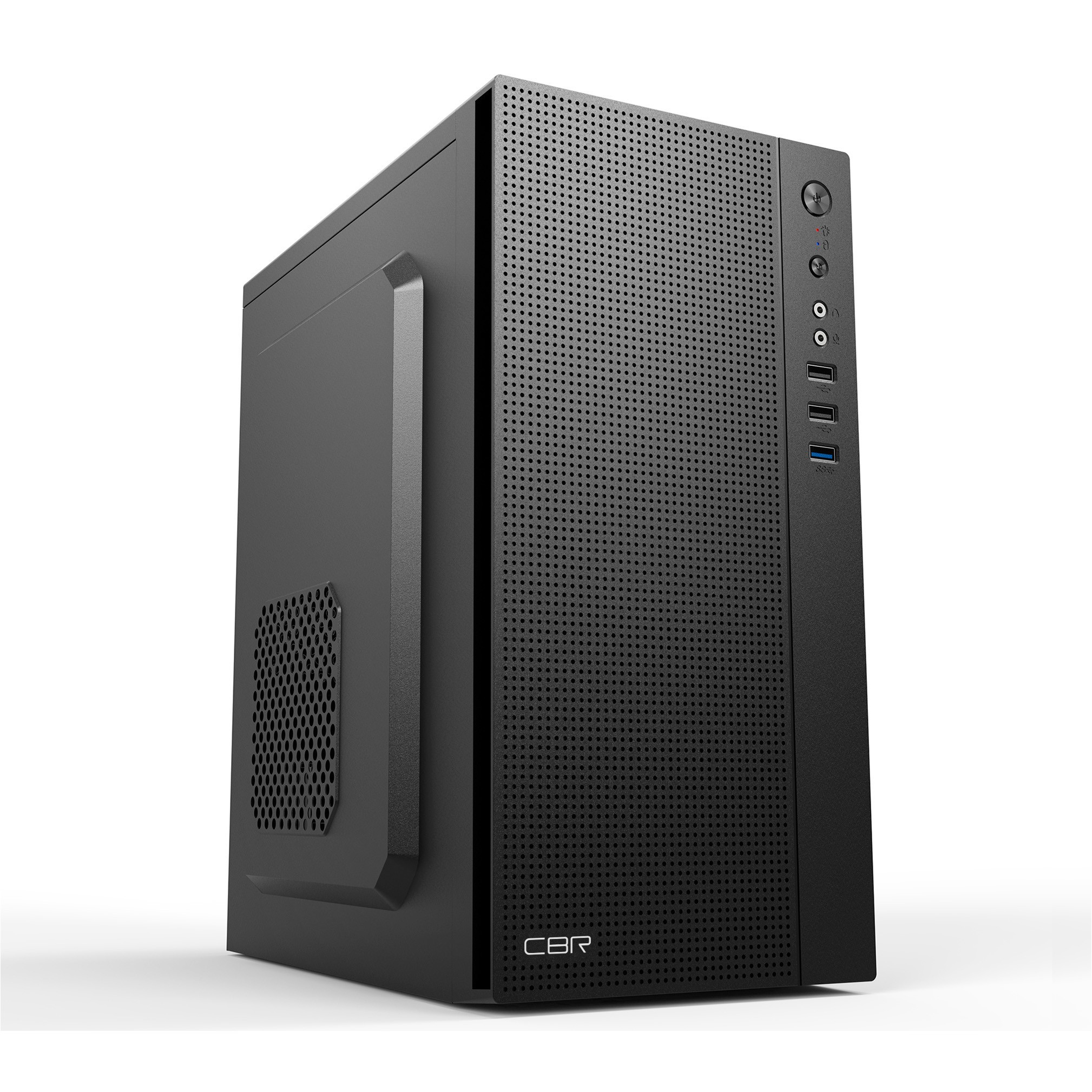 CBR Корпус mATX Minitower MX12, c БП 550W PSU-ATX550-12MD (550W/120mm), 1*USB 3.0, 2*USB 2.0, HD Audio+Mic, Black [PCC-MATX-MX12-550W]