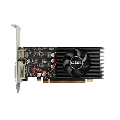 Видеокарта CBR GT1030 2Gb GDDR5, 64bit, 1228-1468Mhz, 1*HDMI + 1*DVI, 30W, Ret